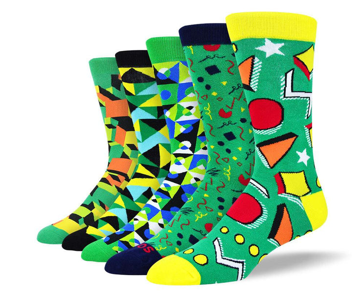 Men's Colorful Green Sock Bundle