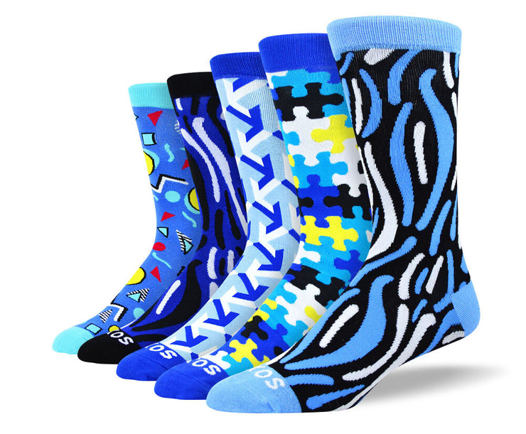 Men's Crazy Blue Sock Bundle