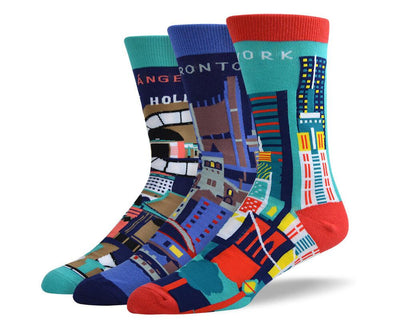 Men's Colorful City Sock Bundle - 3 Pair