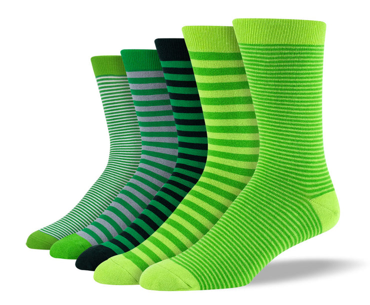 Men's Green Thin Stripe Sock Bundle