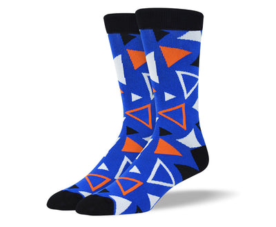 Men's Blue Triangle Pattern Socks